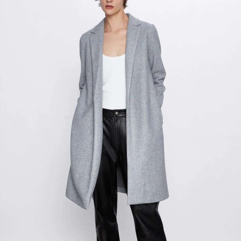 Zara Coat With Lapel